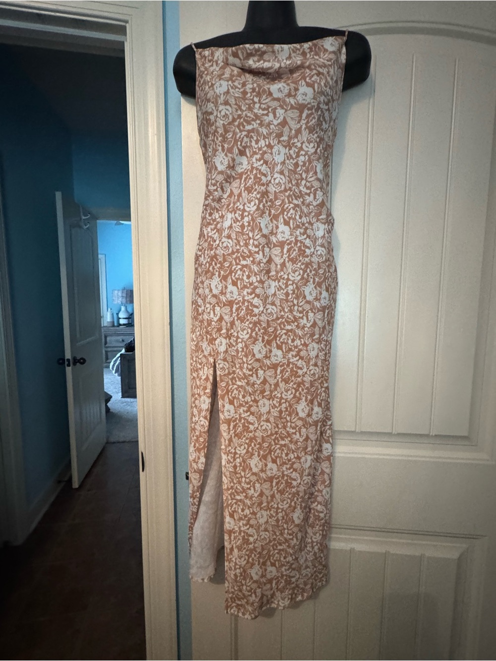 RESA Beige and White Floral Slip Maxi Dress